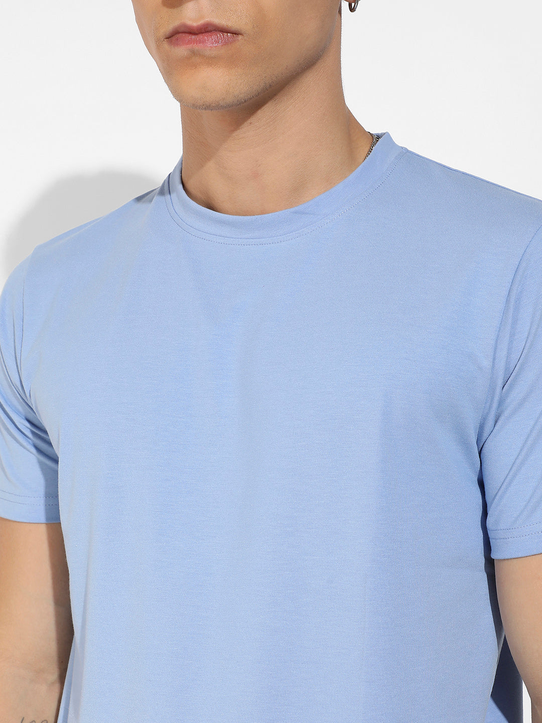 Pastel Blue Basic Regular Fit T-Shirt