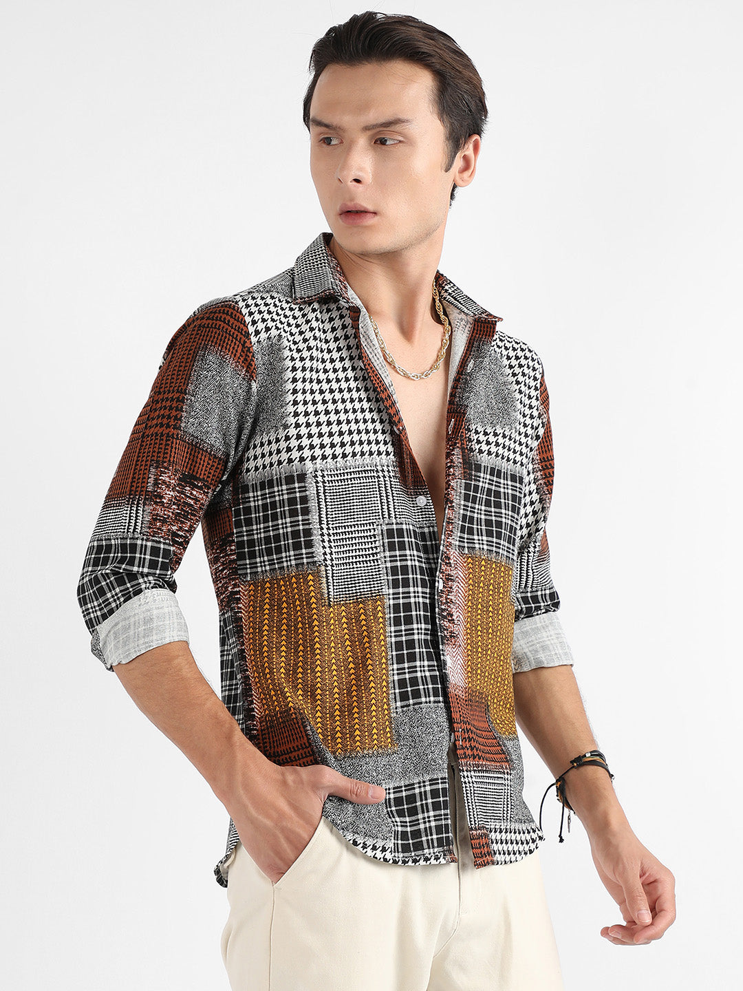 Herringbone Block Shirt