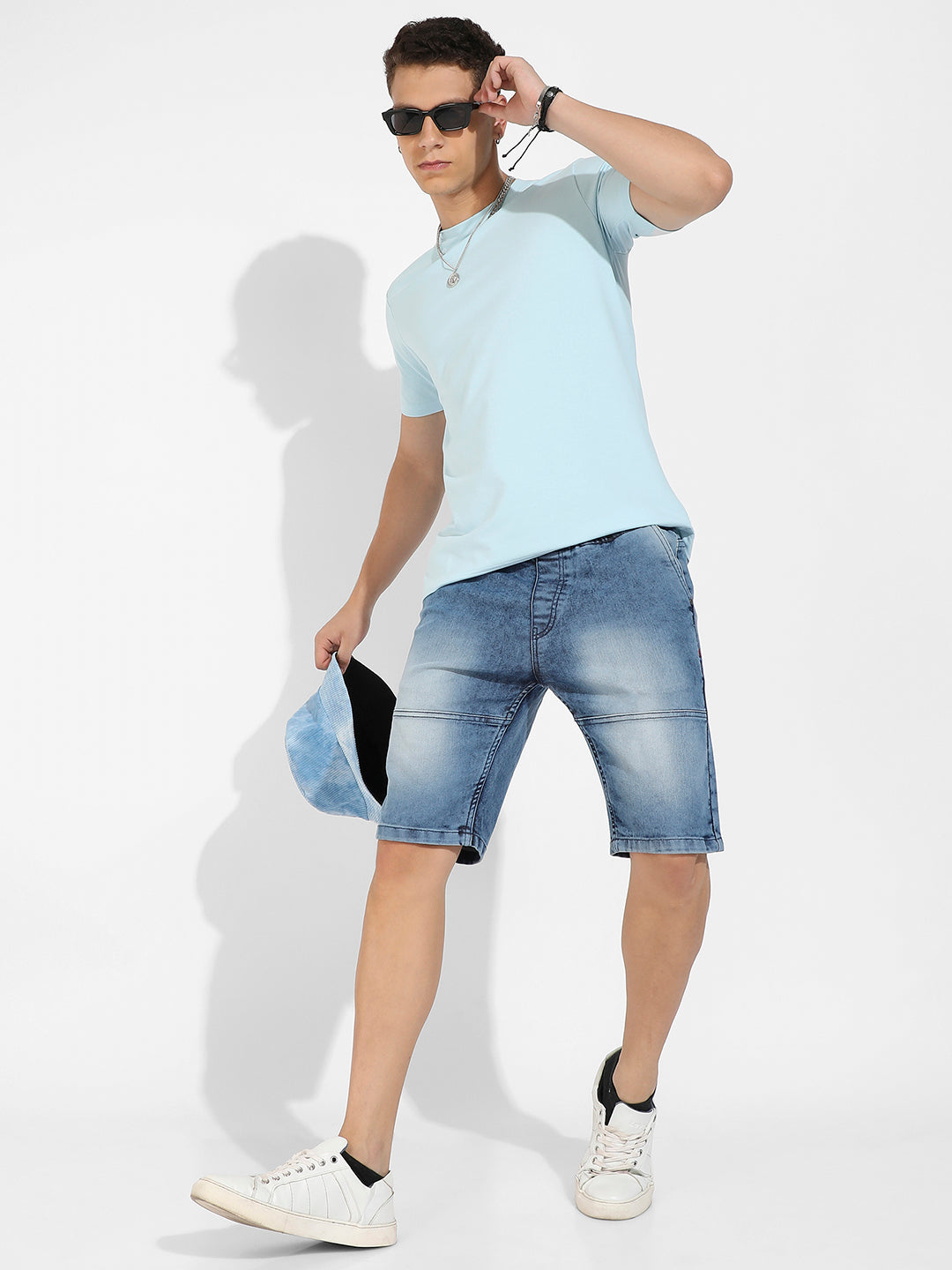 Icy Blue Basic Regular Fit T-Shirt