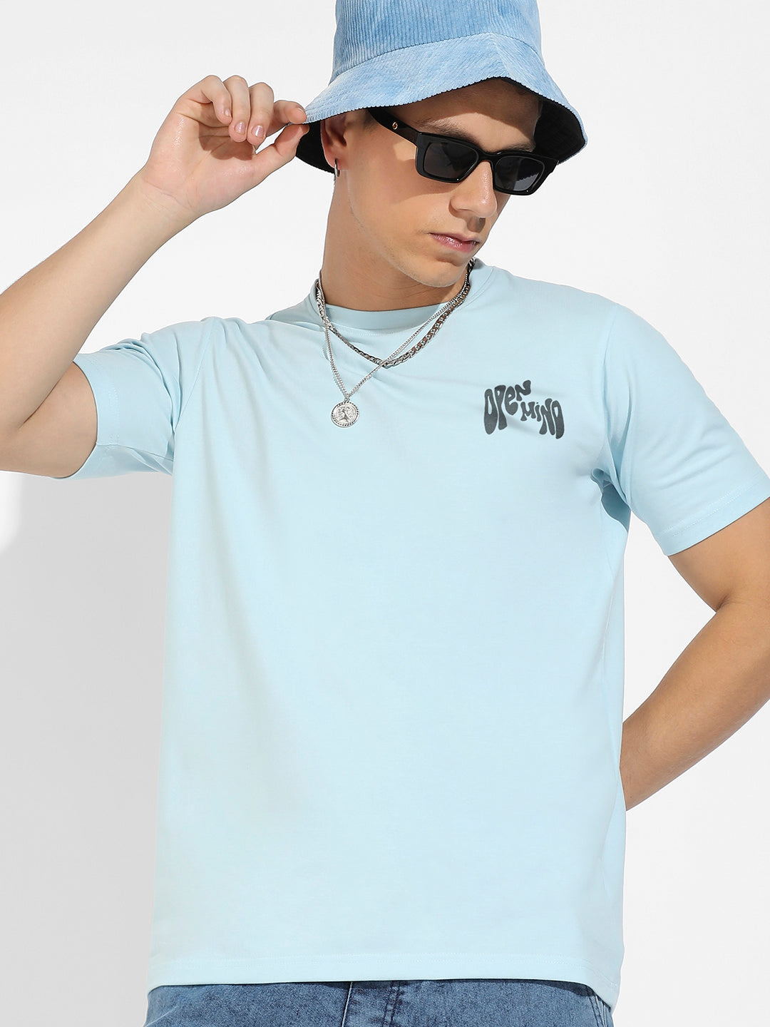 Icy Blue Basic Regular Fit T-Shirt