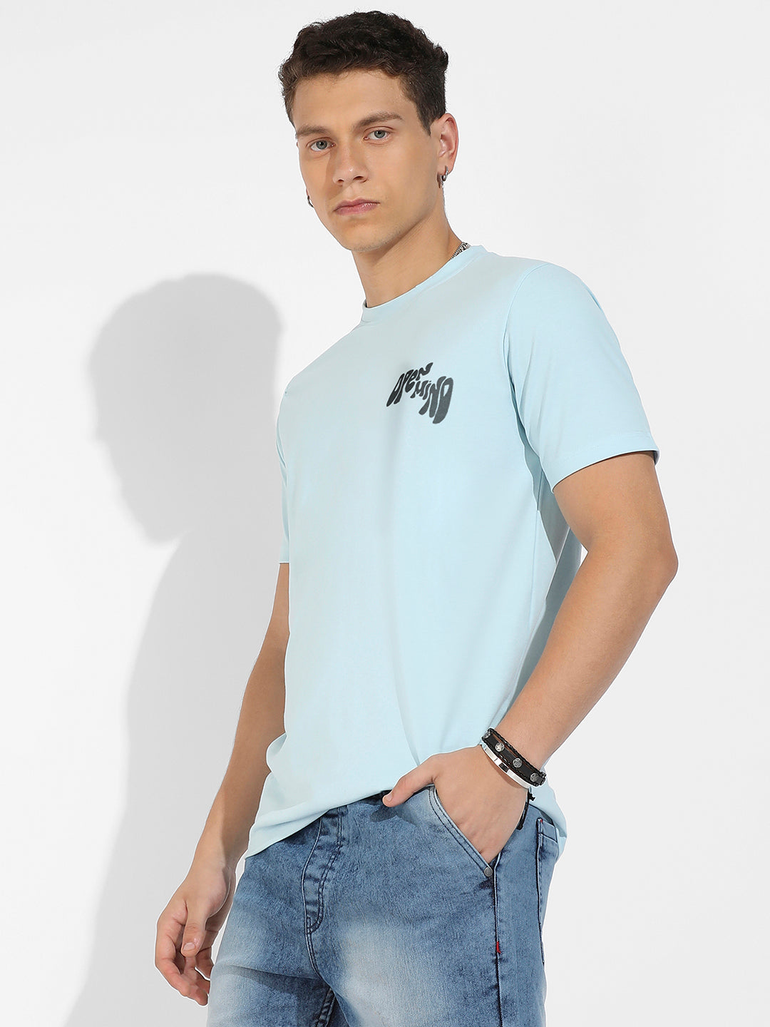 Icy Blue Basic Regular Fit T-Shirt
