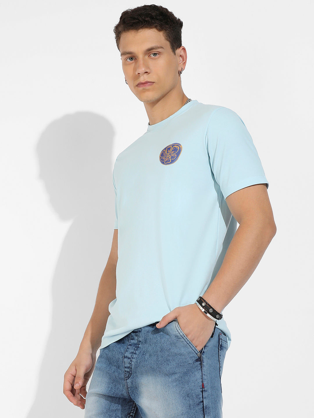 Icy Blue Basic Regular Fit T-Shirt