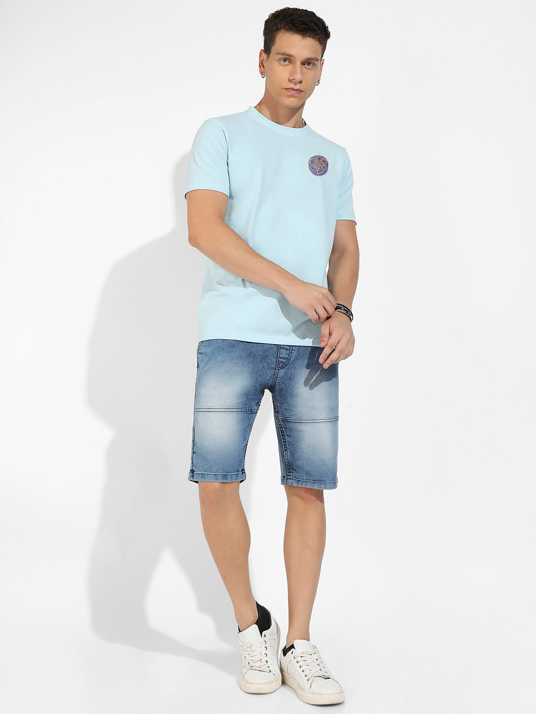 Icy Blue Basic Regular Fit T-Shirt