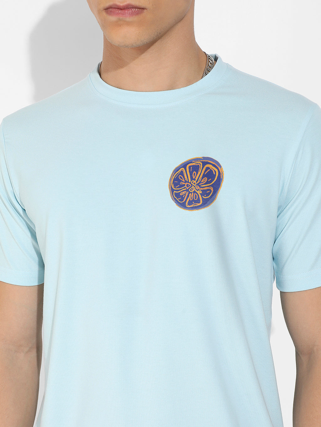 Icy Blue Basic Regular Fit T-Shirt