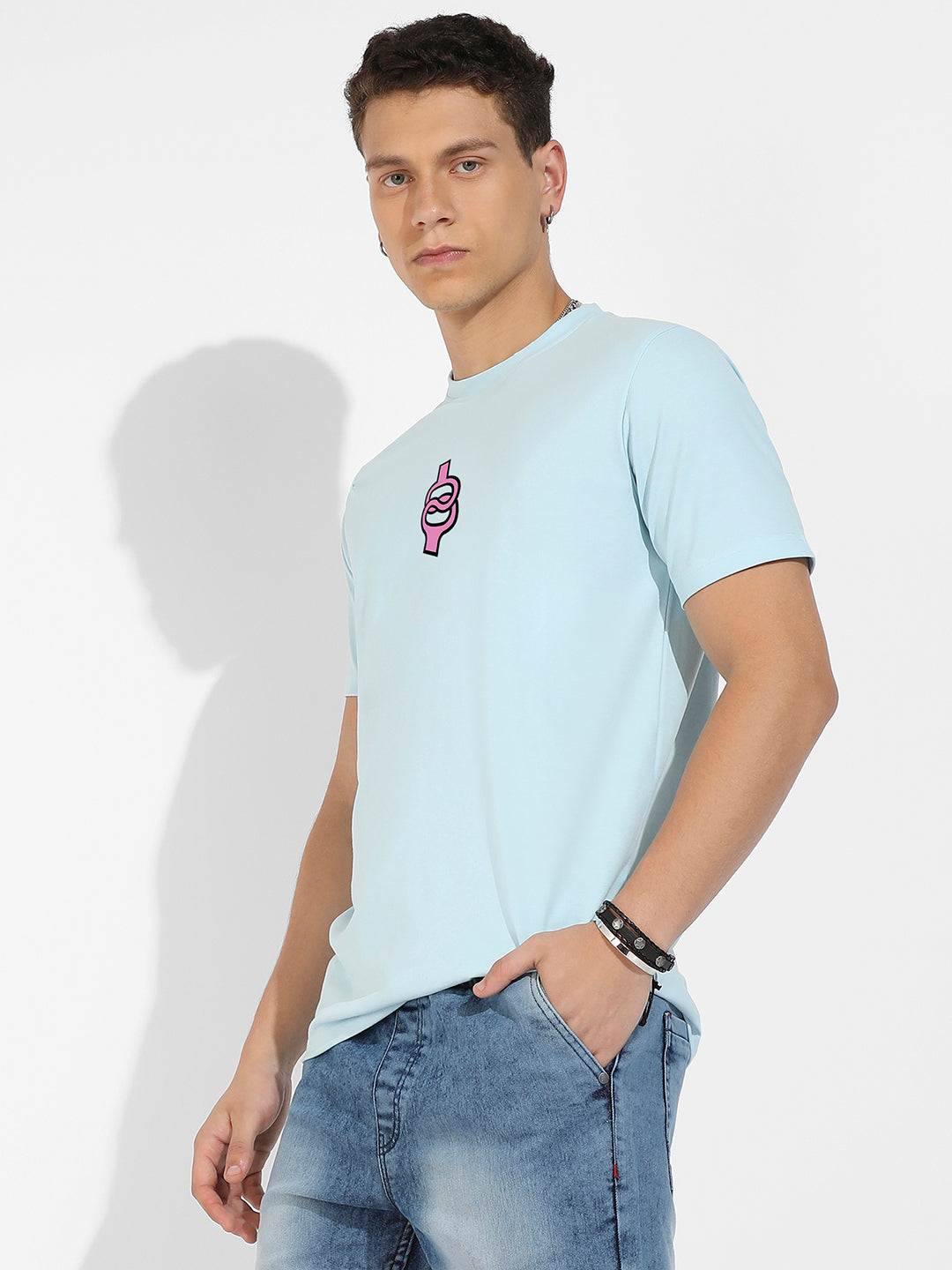 Icy Blue Basic Regular Fit T-Shirt