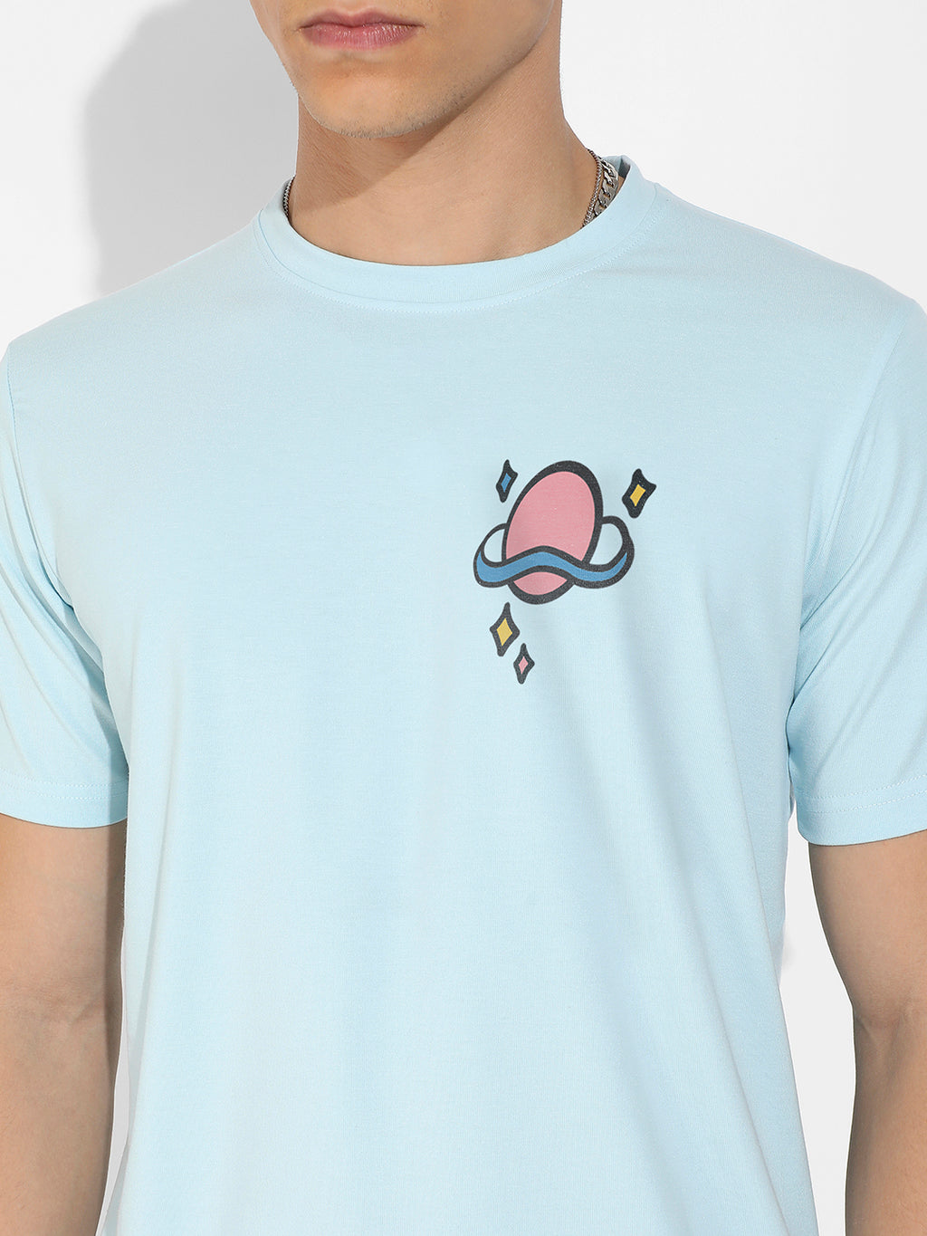Icy Blue Basic Regular Fit T-Shirt