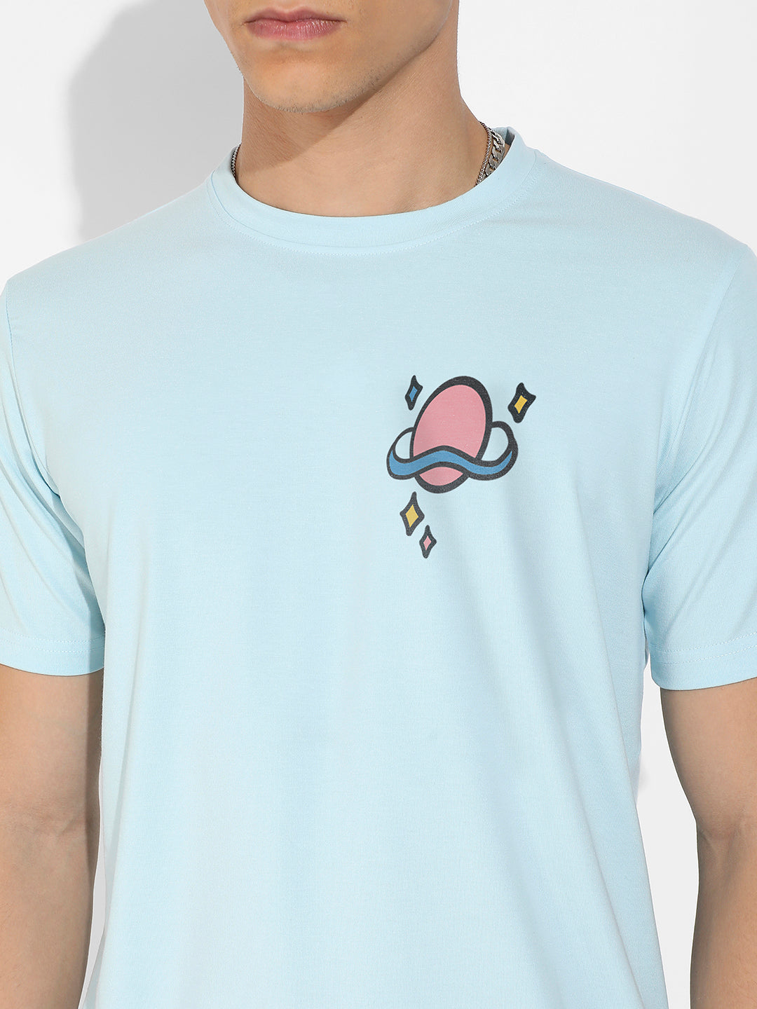 Icy Blue Basic Regular Fit T-Shirt