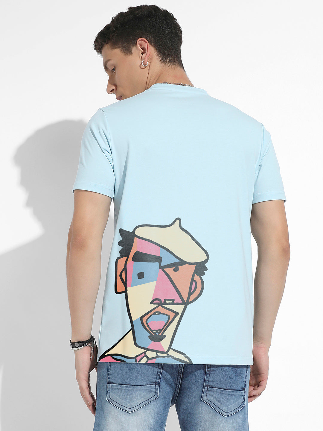 Icy Blue Basic Regular Fit T-Shirt