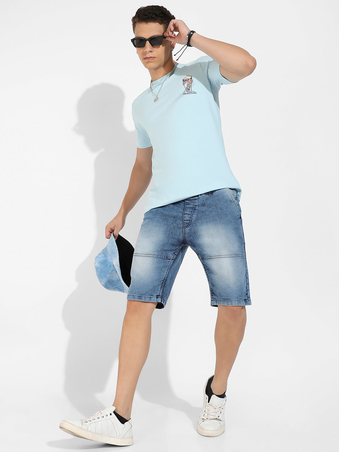 Icy Blue Basic Regular Fit T-Shirt