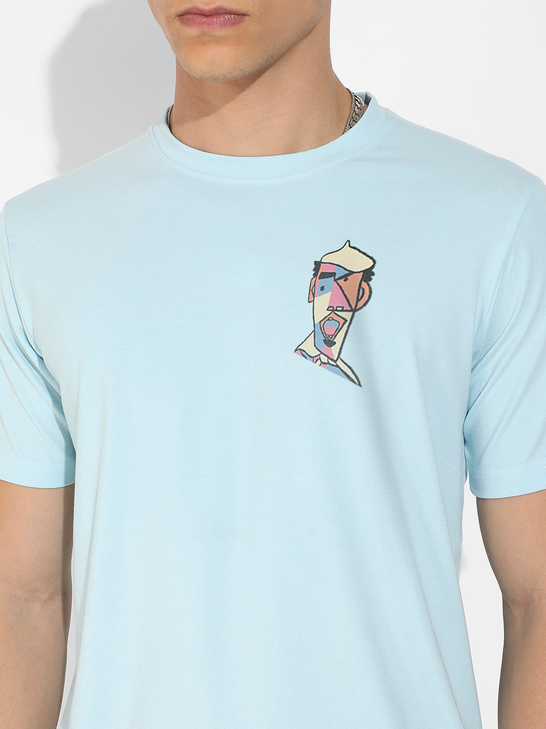 Icy Blue Basic Regular Fit T-Shirt