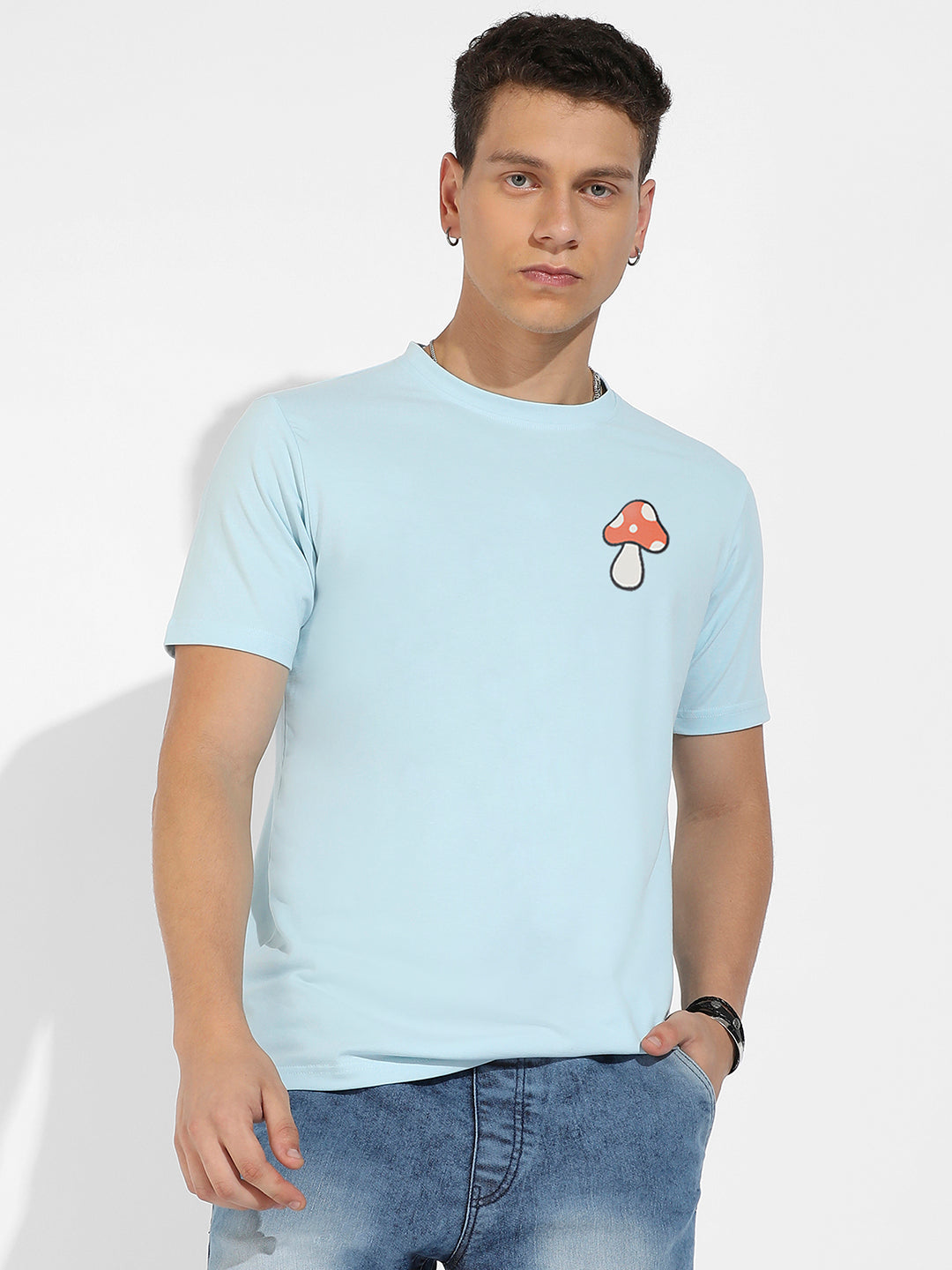 Icy Blue Basic Regular Fit T-Shirt