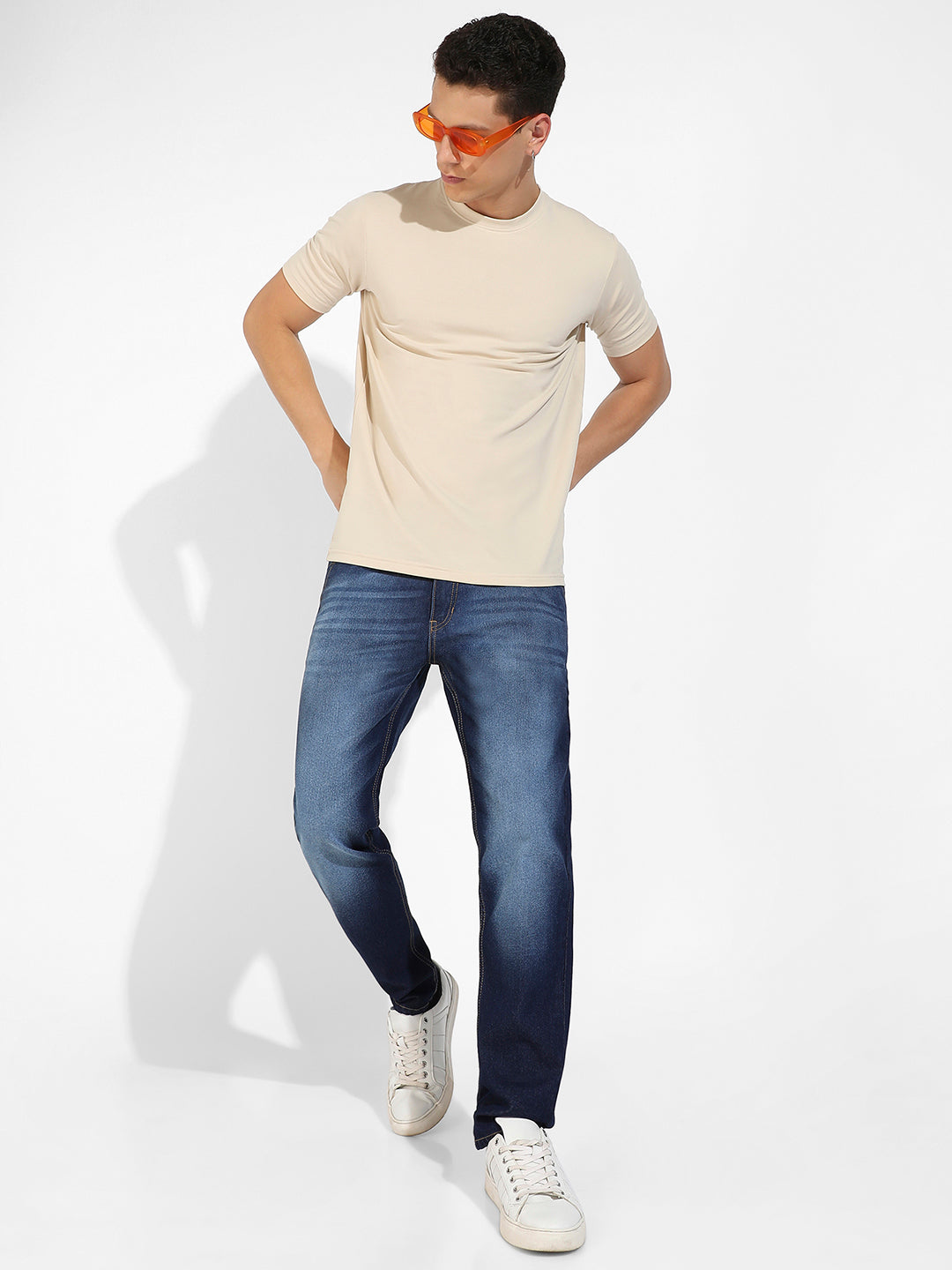 Beige Basic Regular Fit T-Shirt