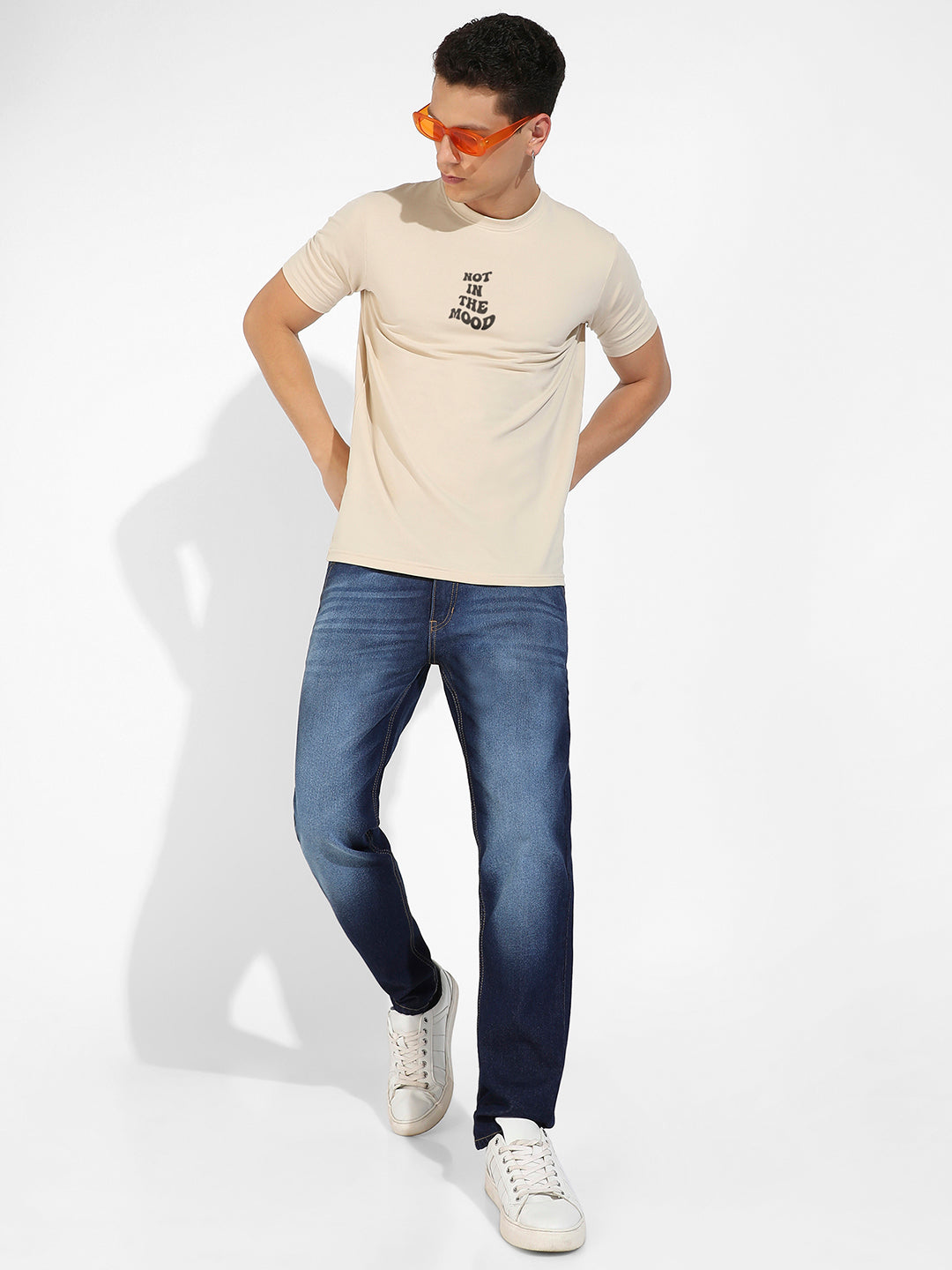 Beige Basic Regular Fit T-Shirt