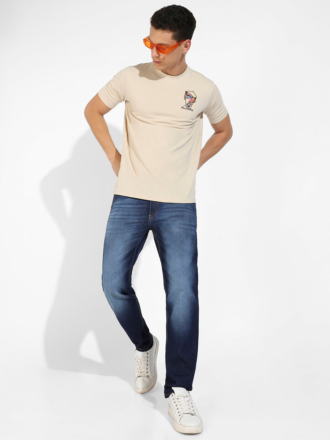 Beige Basic Regular Fit T-Shirt