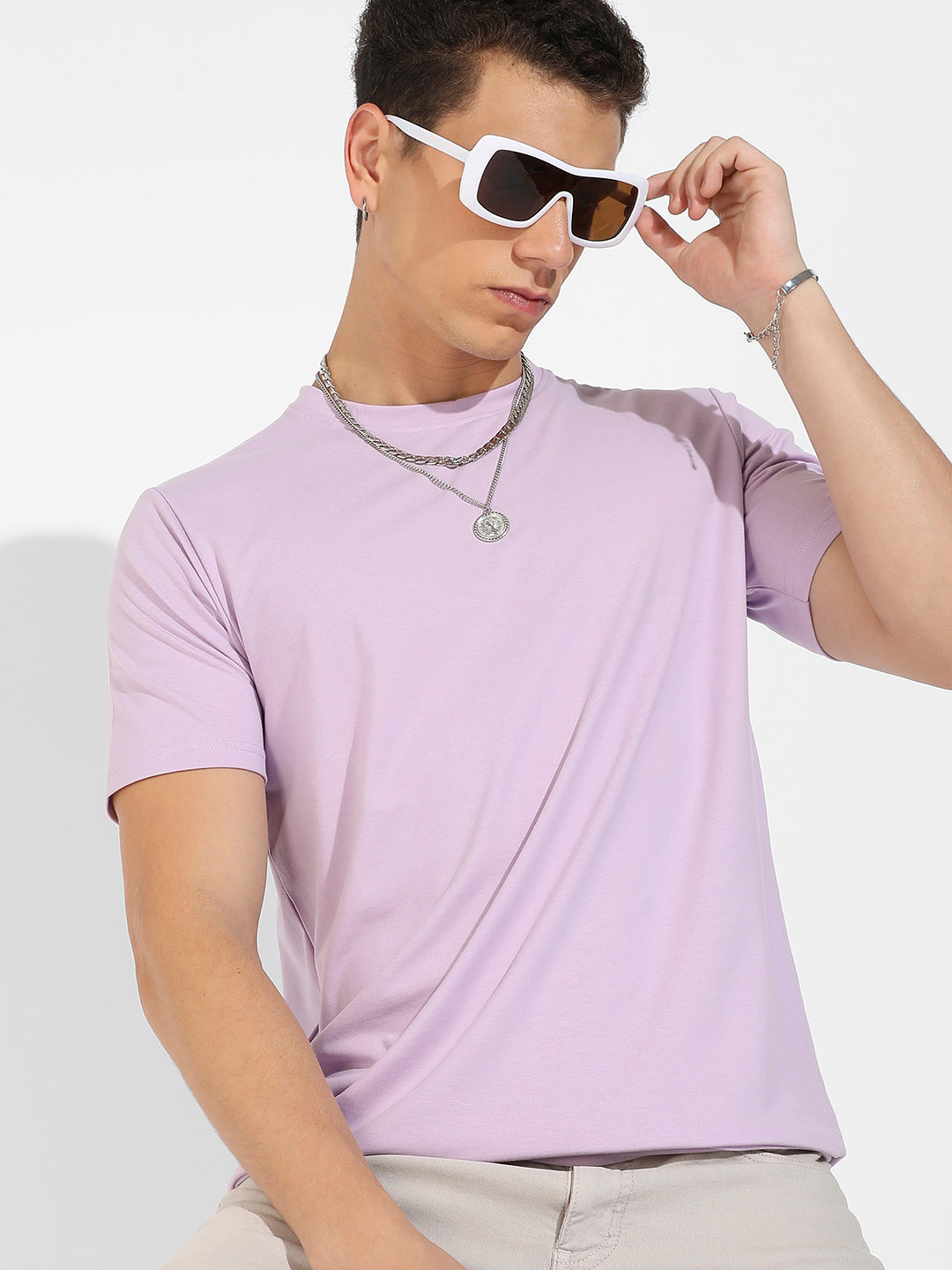 Lilac Basic Regular Fit T-Shirt