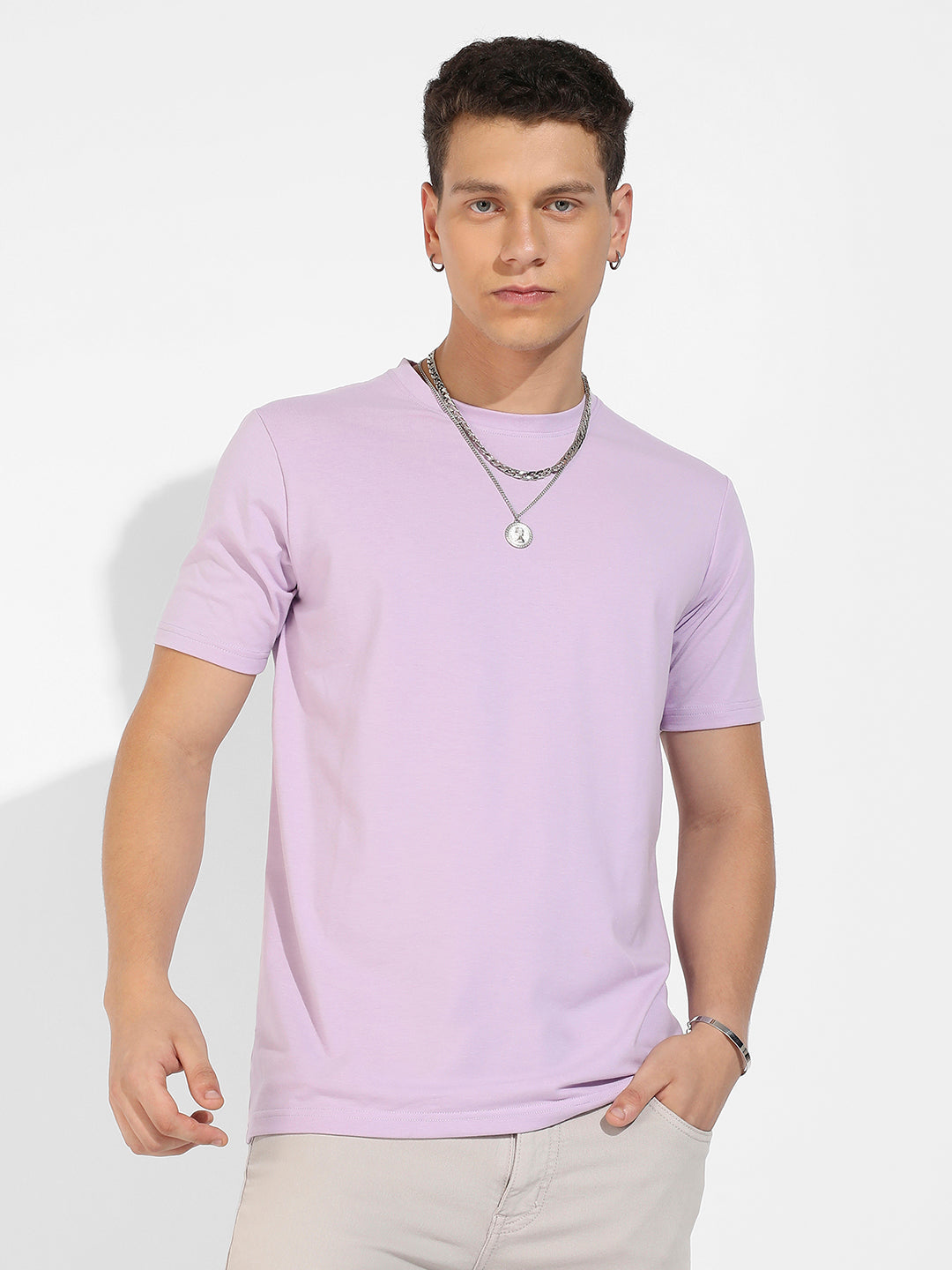 Lilac Basic Regular Fit T-Shirt