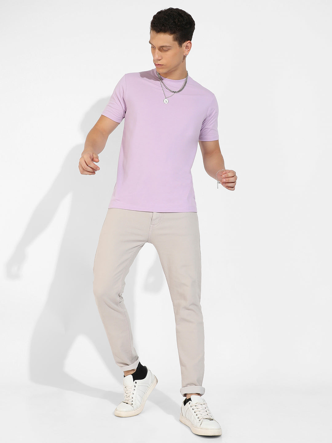 Lilac Basic Regular Fit T-Shirt