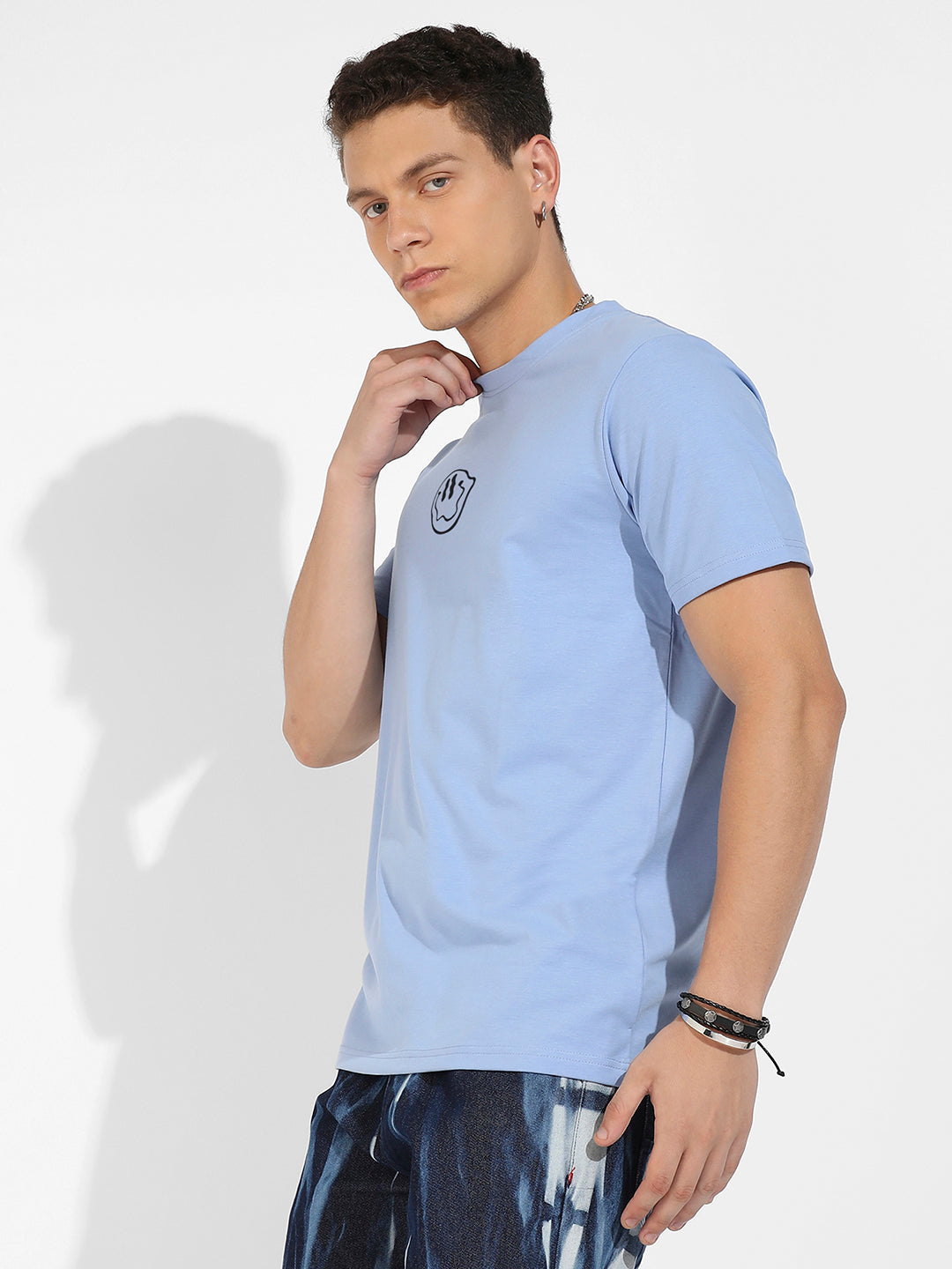 Icy Blue Basic Regular Fit T-Shirt