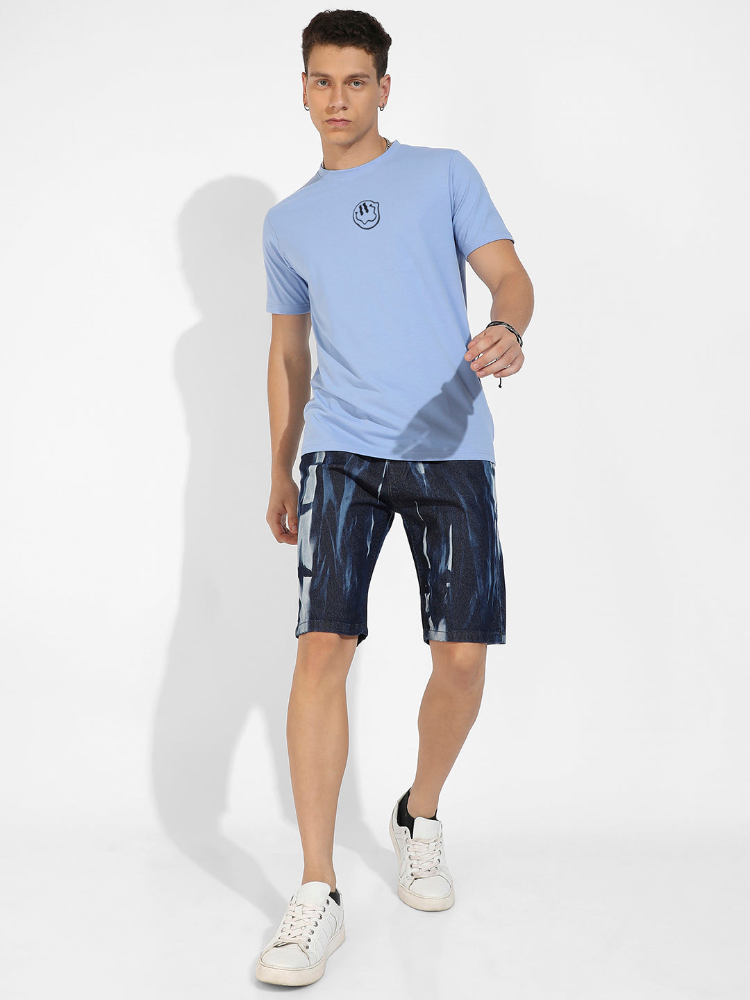 Icy Blue Basic Regular Fit T-Shirt