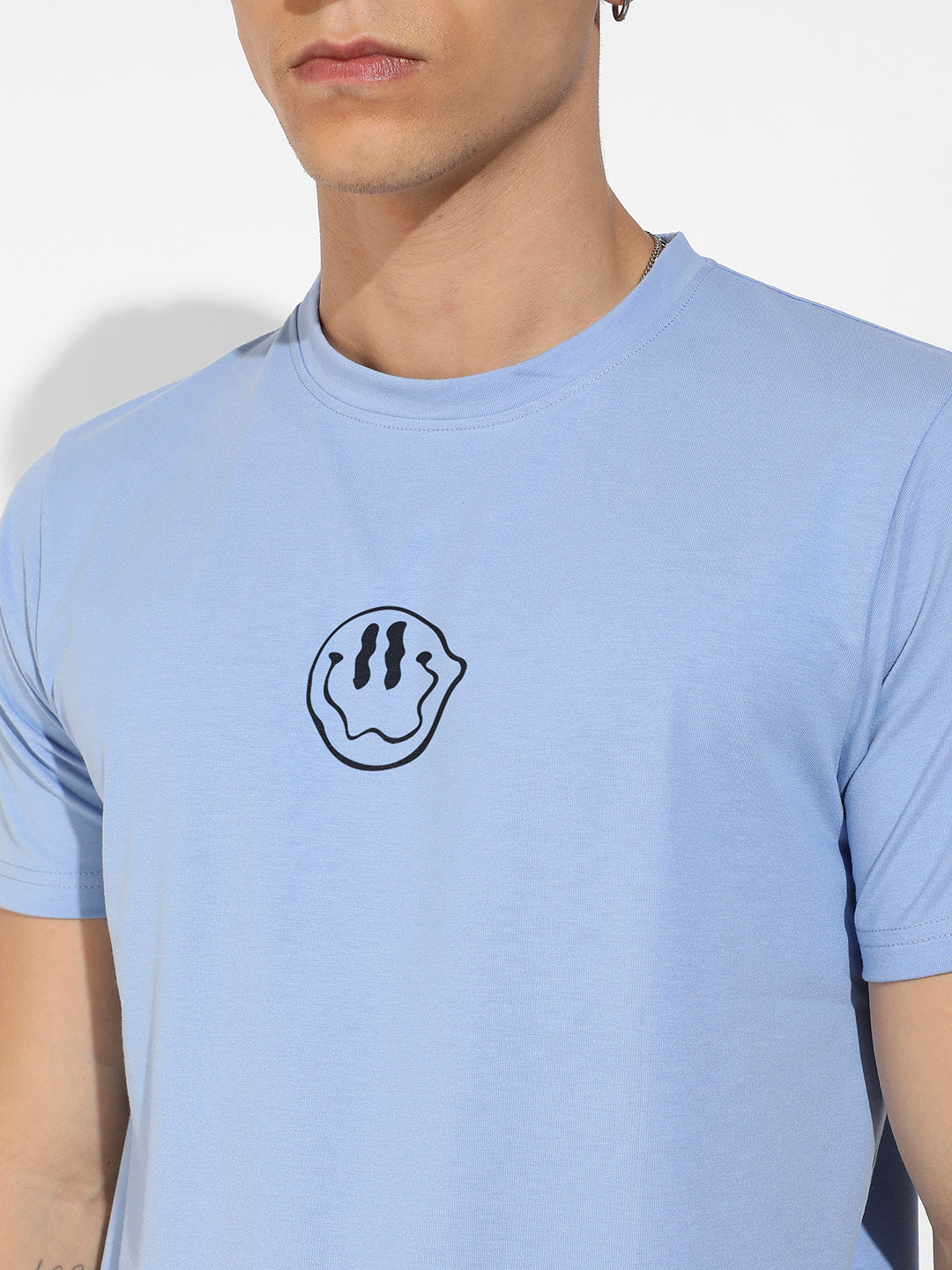 Icy Blue Basic Regular Fit T-Shirt