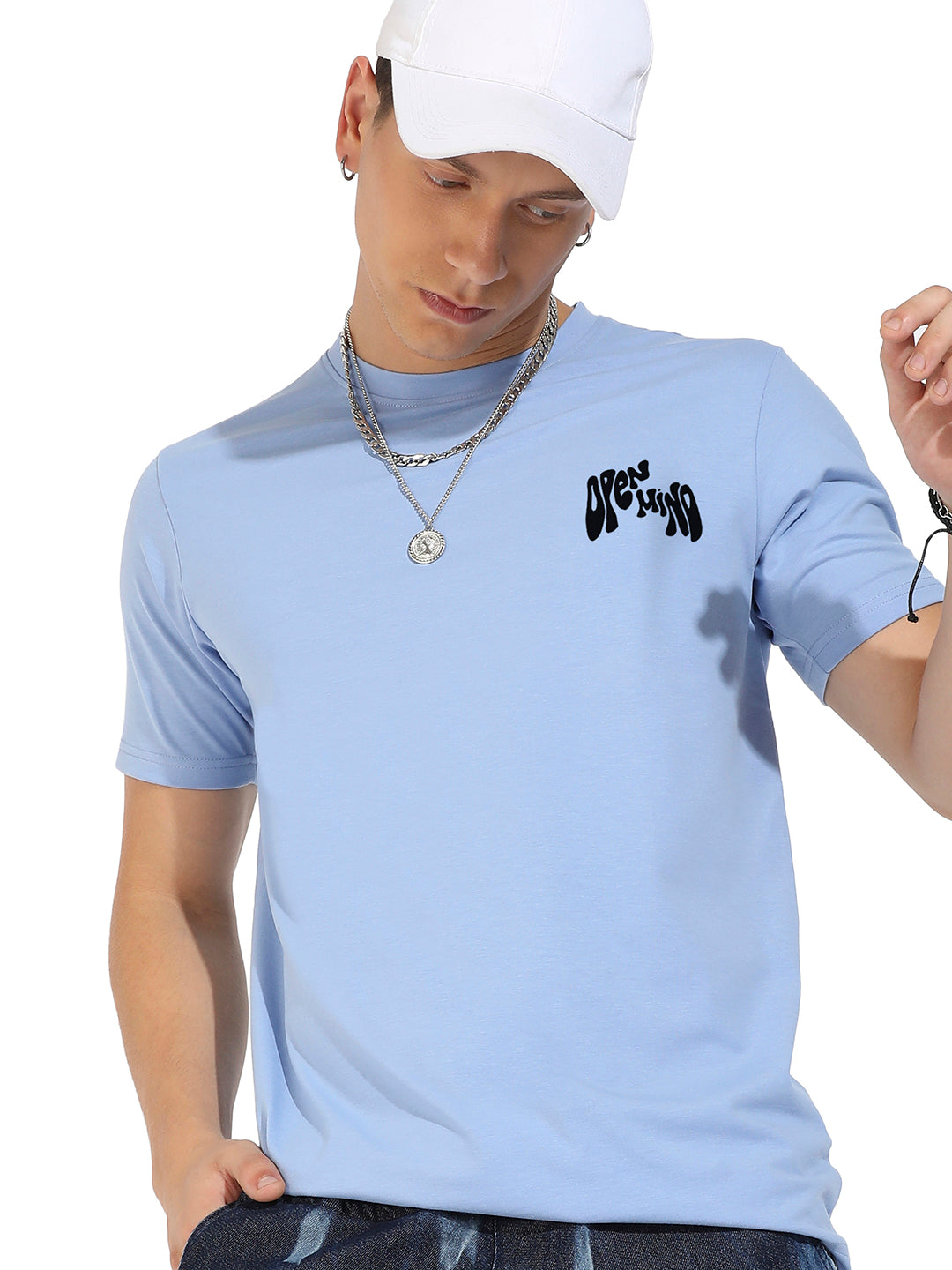 Icy Blue Basic Regular Fit T-Shirt