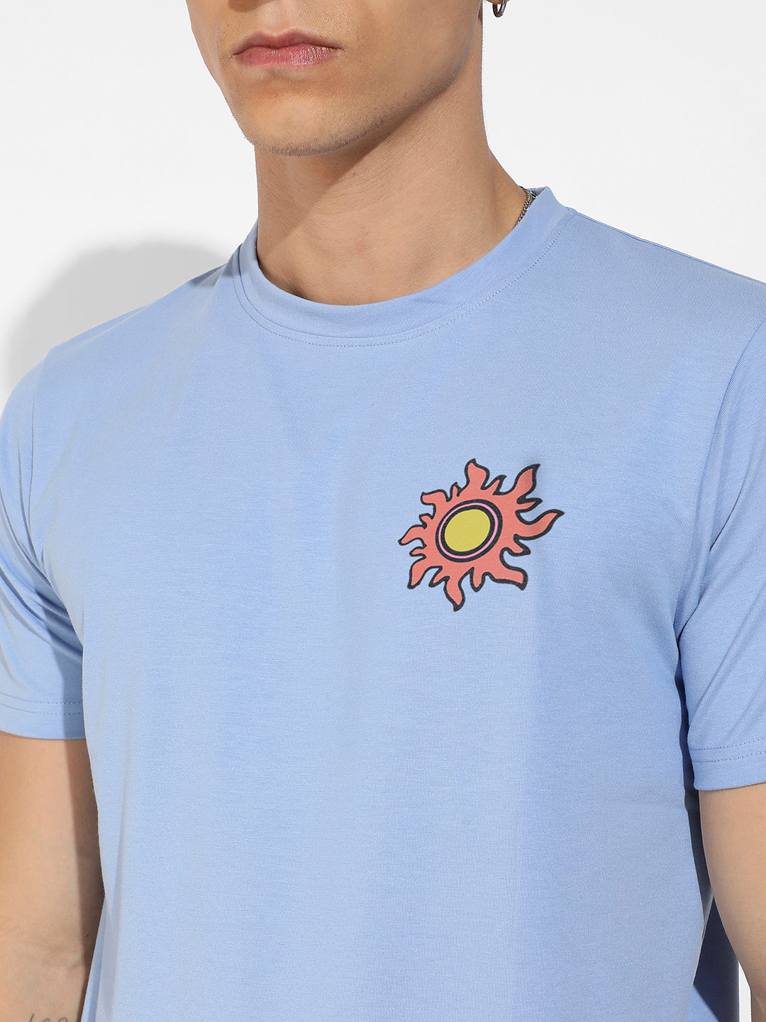 Icy Blue Basic Regular Fit T-Shirt