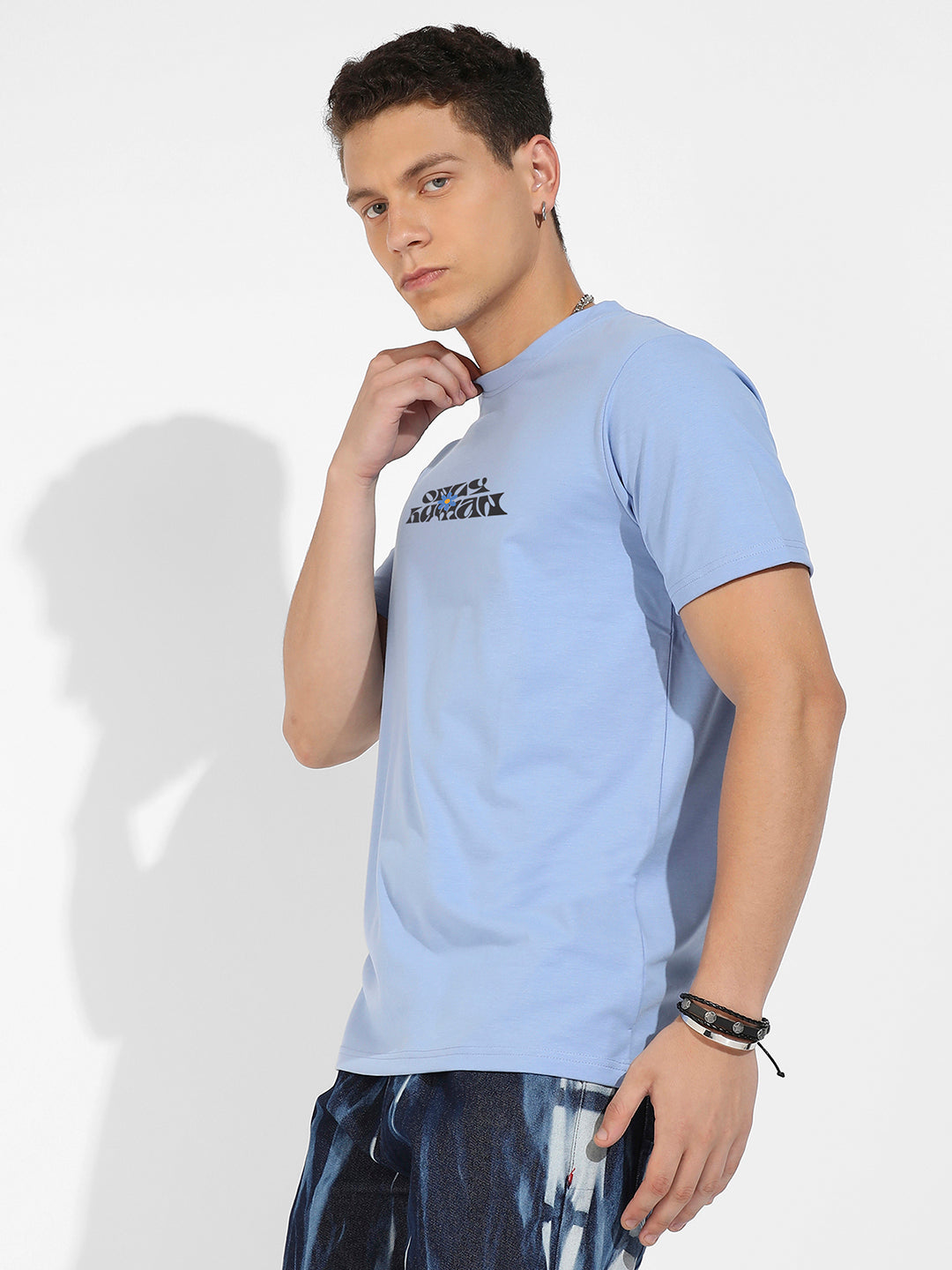 Icy Blue Basic Regular Fit T-Shirt