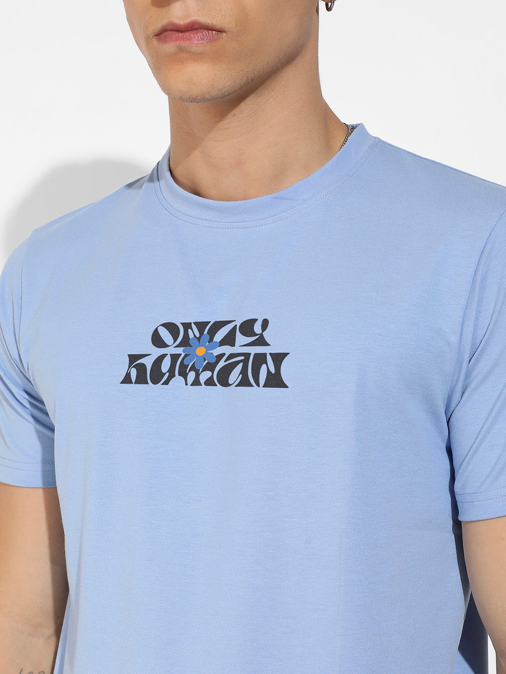Icy Blue Basic Regular Fit T-Shirt