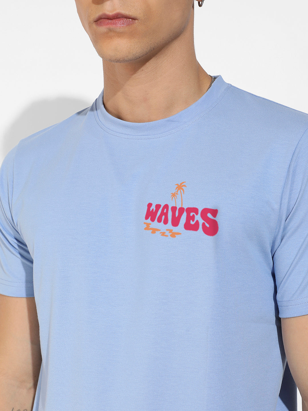 Icy Blue Basic Regular Fit T-Shirt