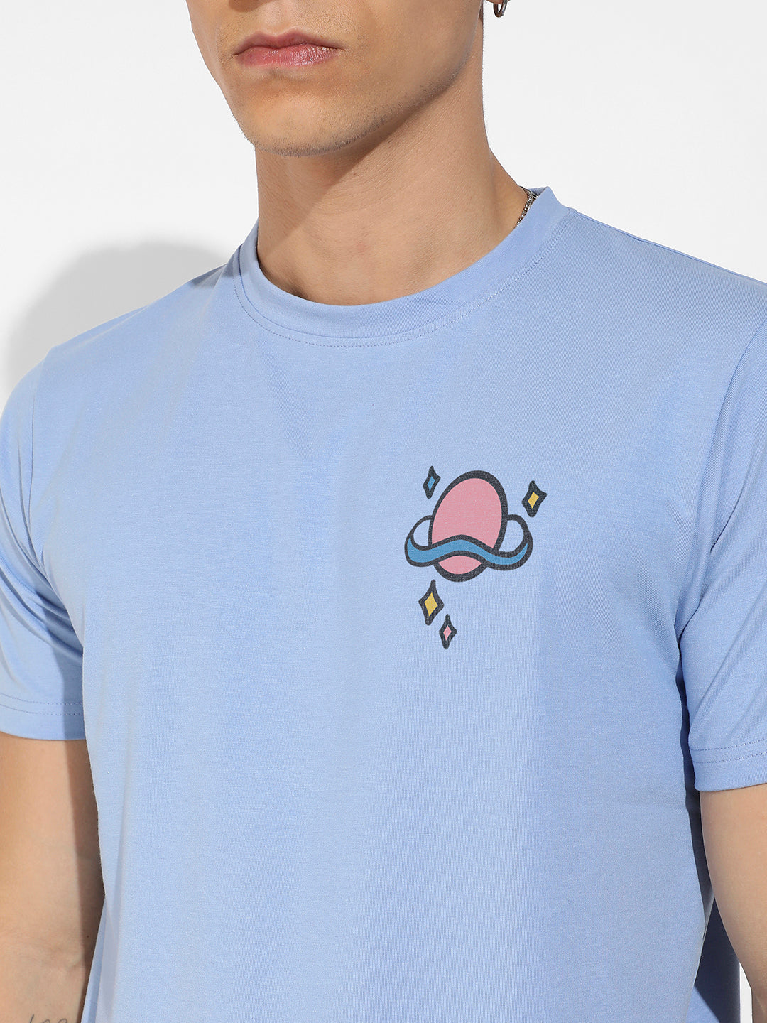 Icy Blue Basic Regular Fit T-Shirt