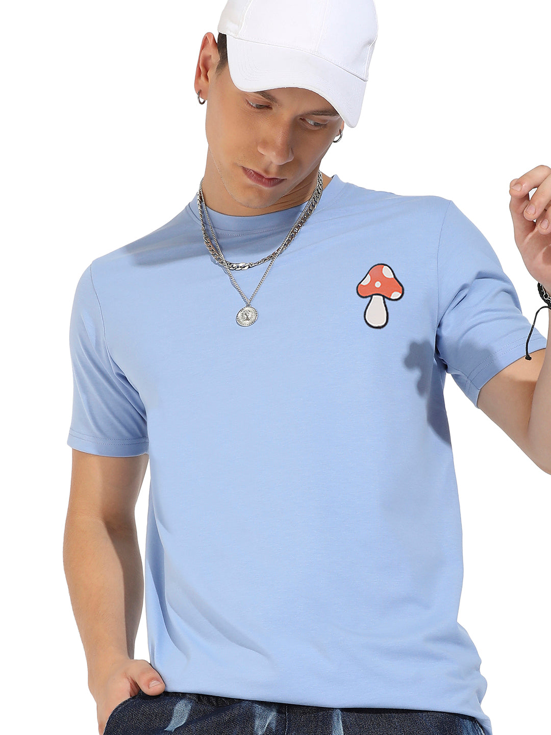 Icy Blue Basic Regular Fit T-Shirt