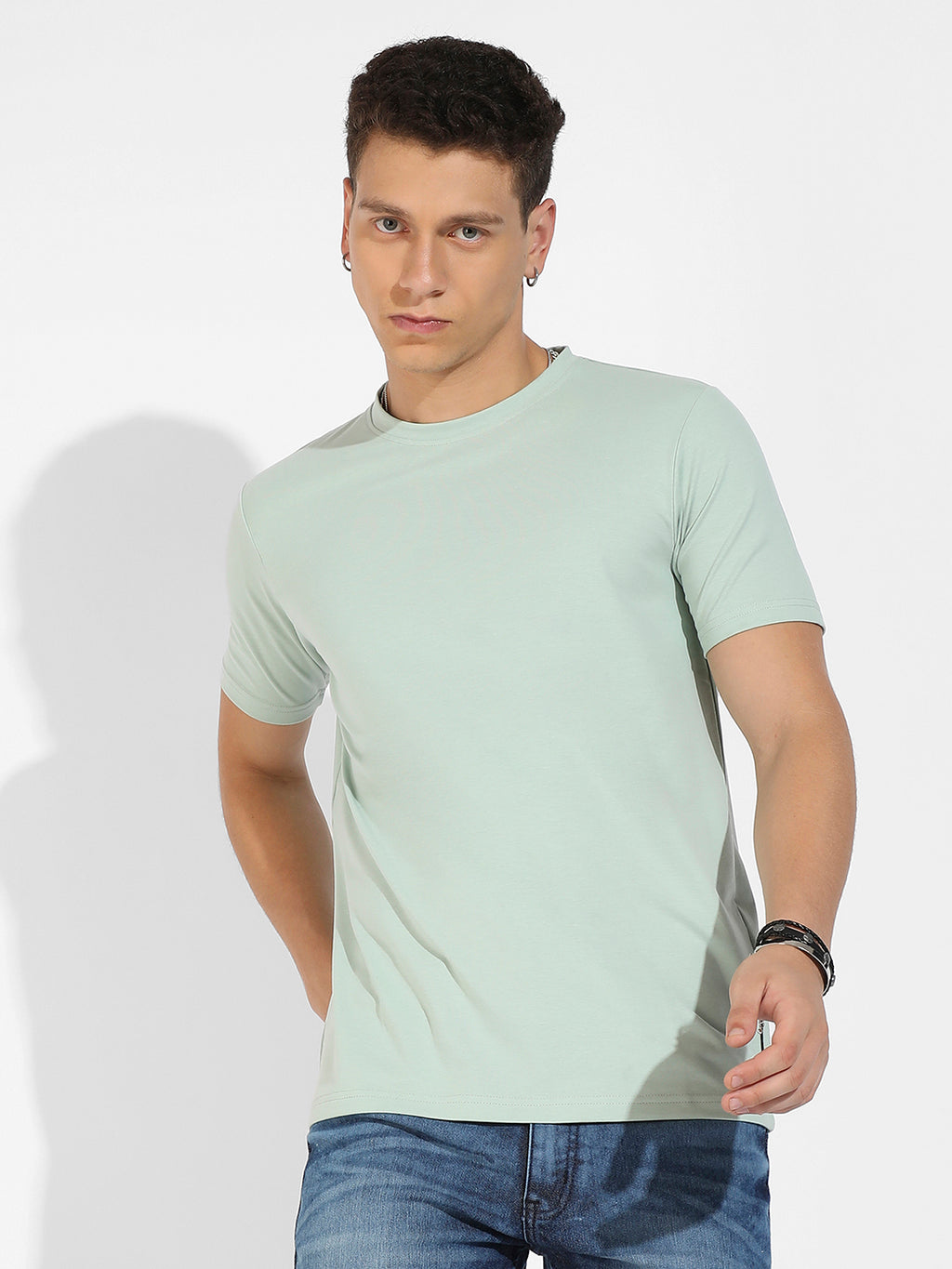 Sage Green Basic Regular Fit T-Shirt