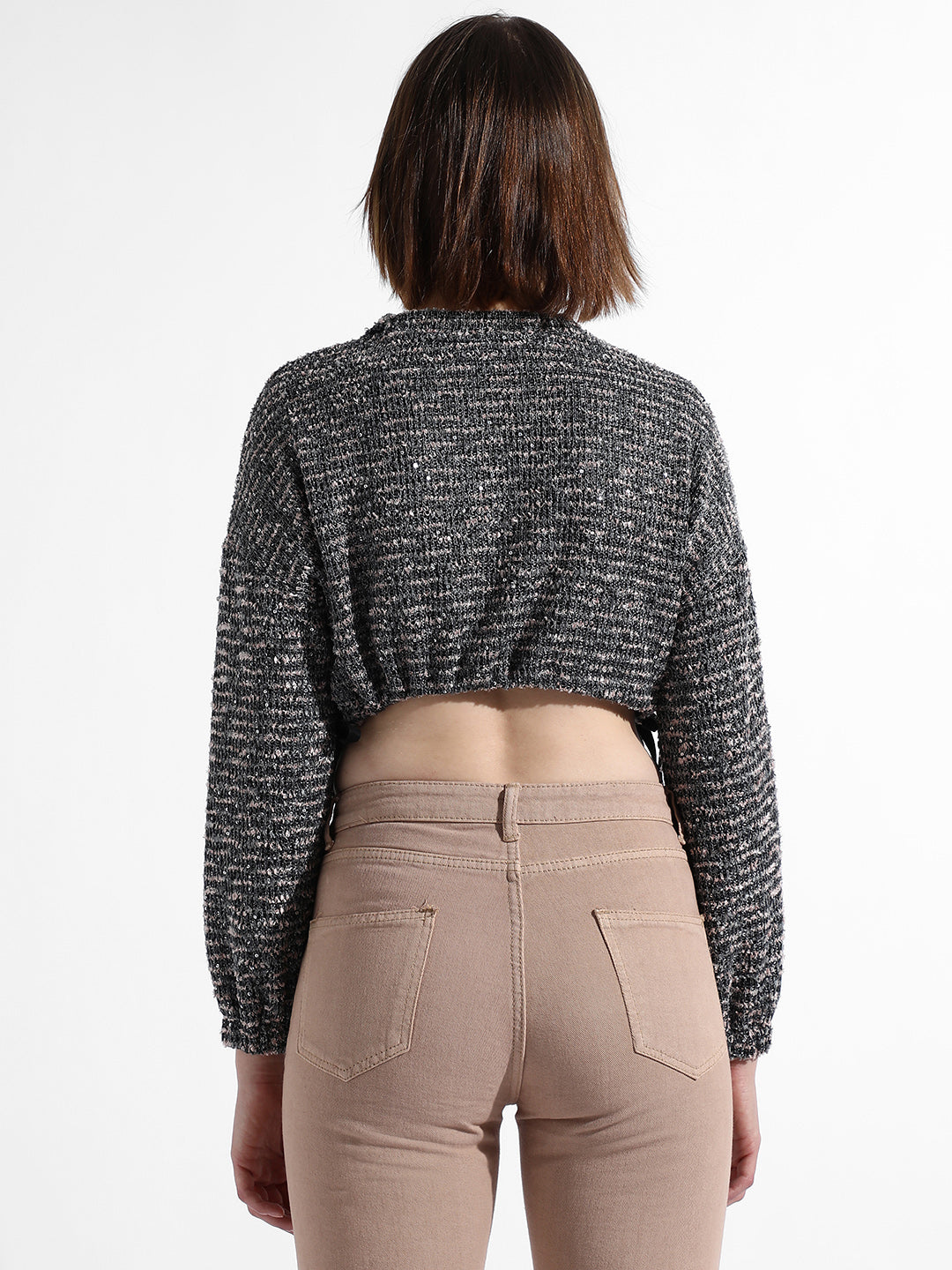 Cinched Cropped Sweatshirt