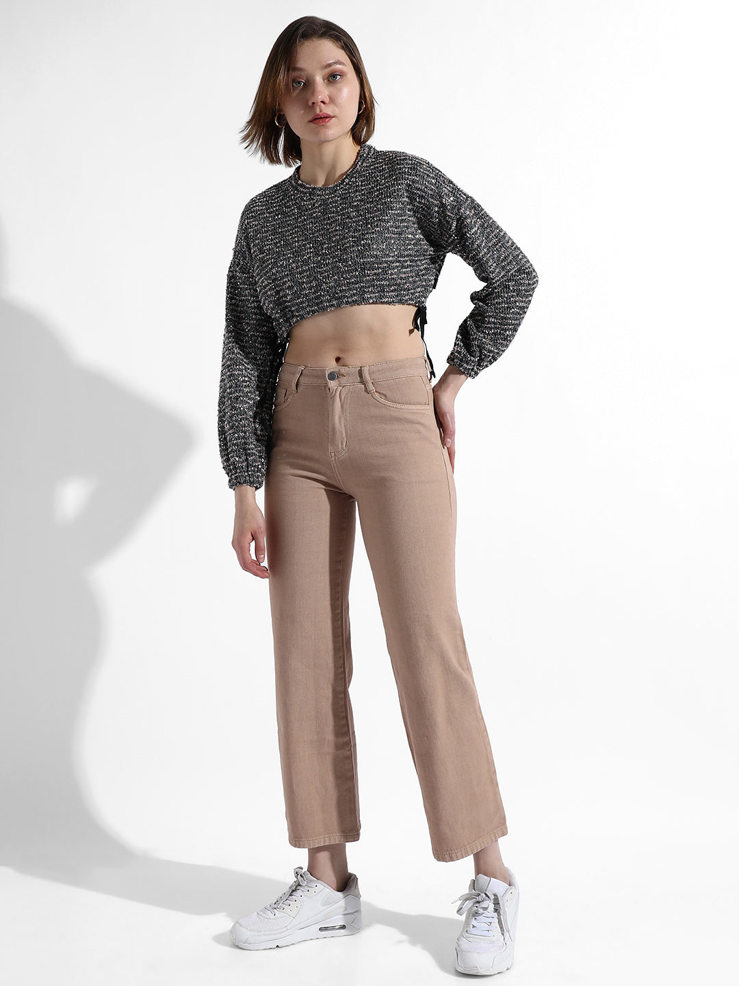 Cinched Cropped Sweatshirt