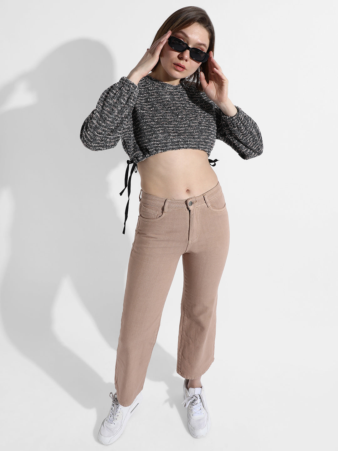 Cinched Cropped Sweatshirt