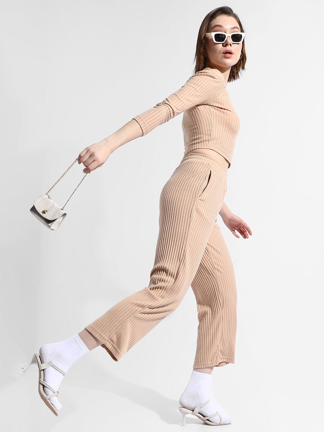 Solid Ribbed Co-Ord Set