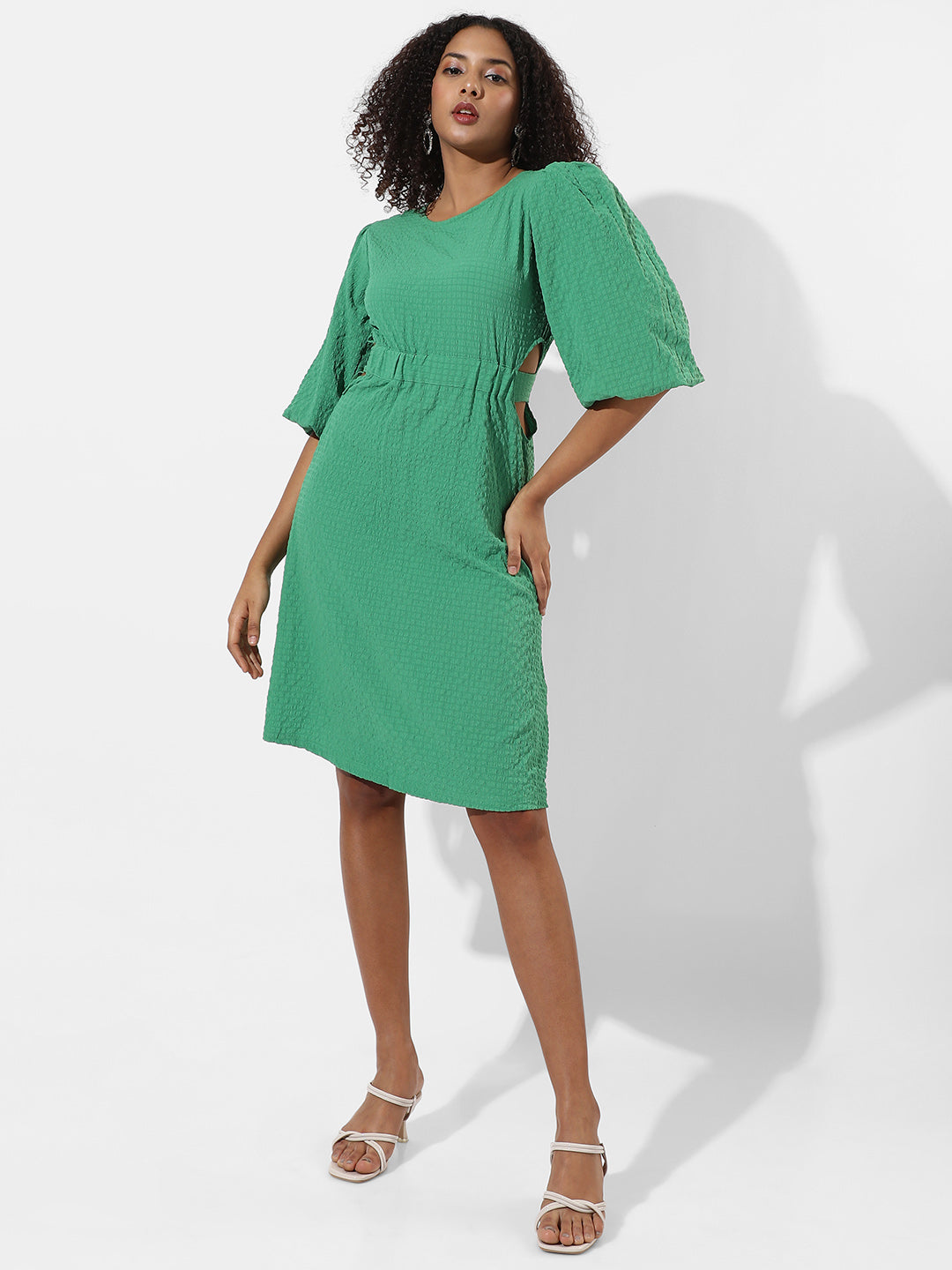 Solid Dress With Cutout Detail