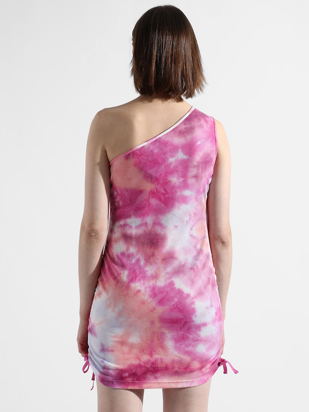 Tie-Dye Dress With Ruched Detail