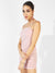 Pastel Pink Solid Ruched Dress