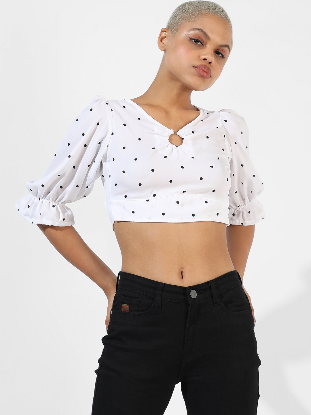 White Printed Top