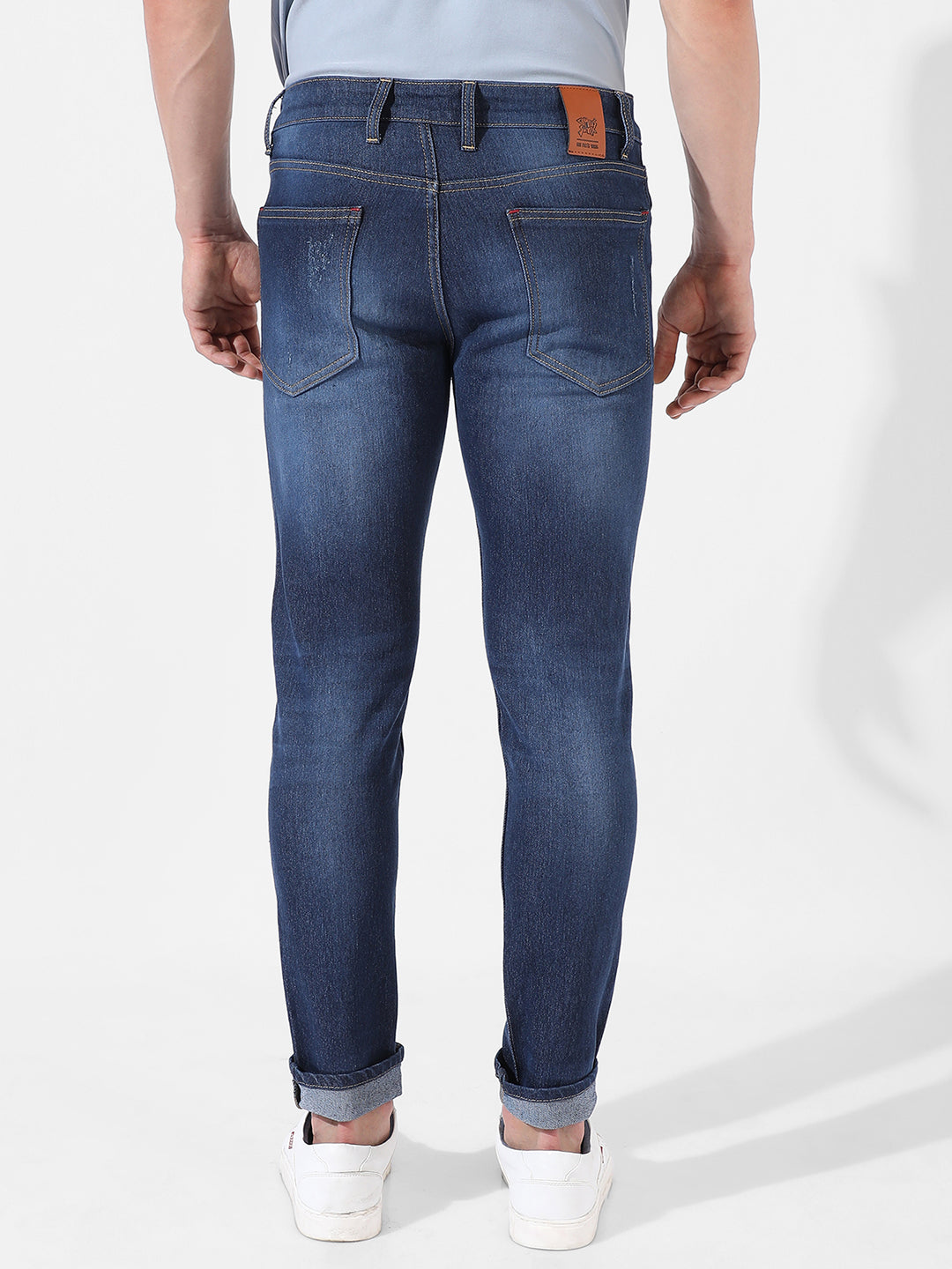 Rolled Hem Denim Jeans