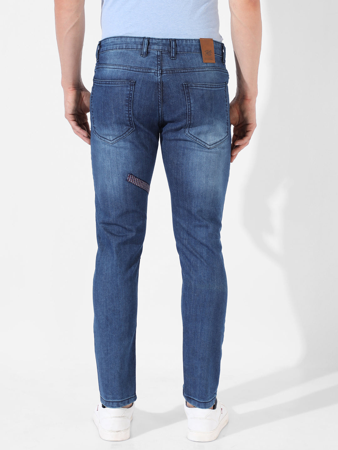 Embroidered Patched Denim Jeans