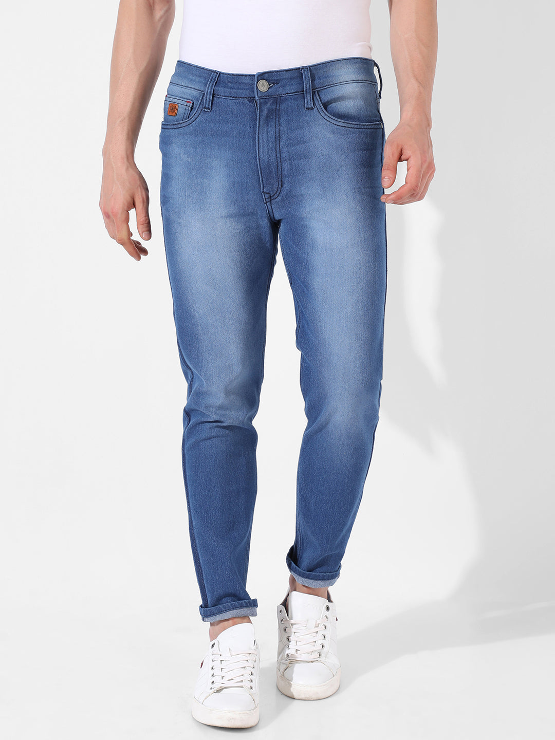 Contrast Side Wash Denim Jeans