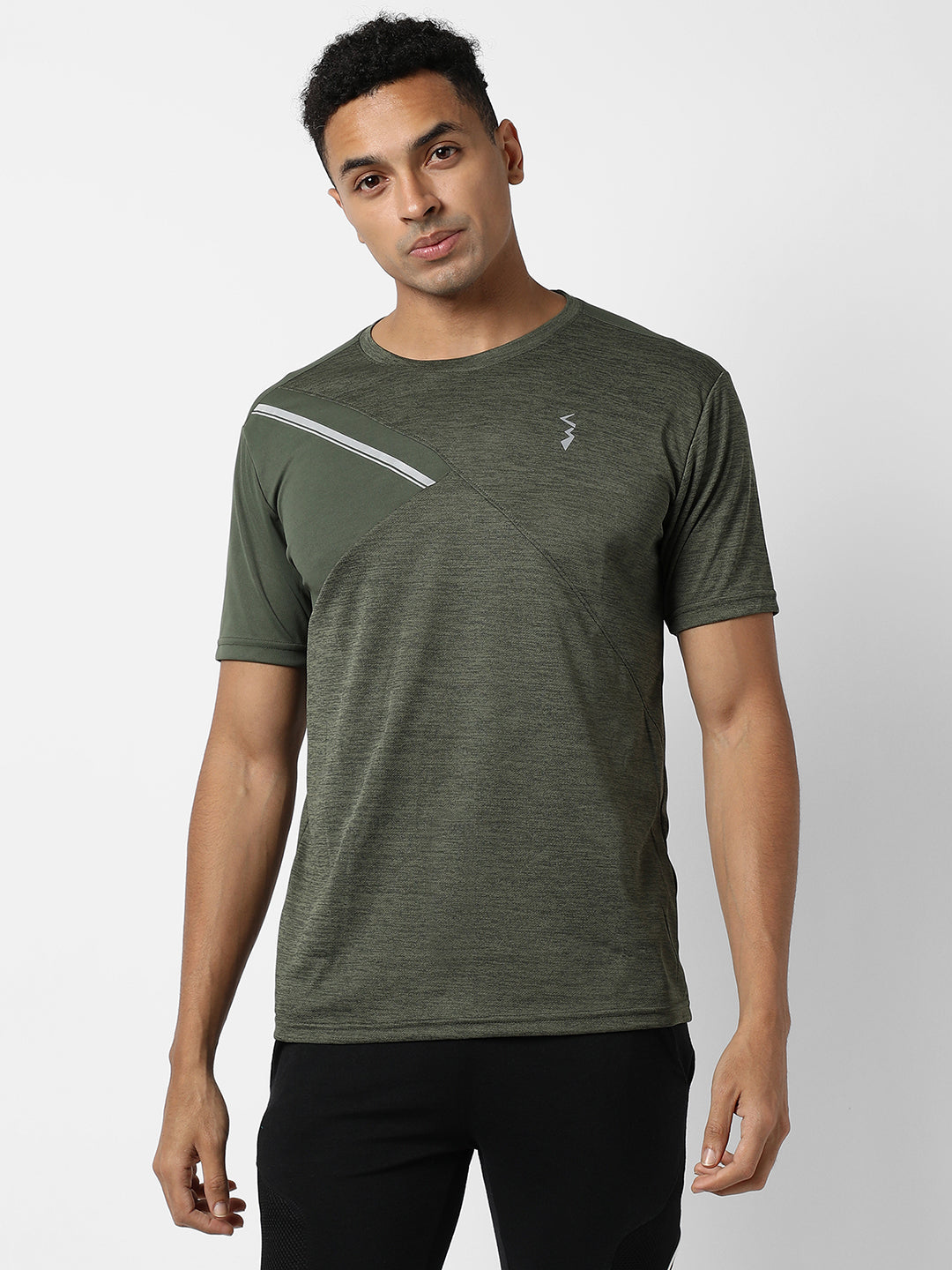 Contrast Heathered Activewear T-Shirt