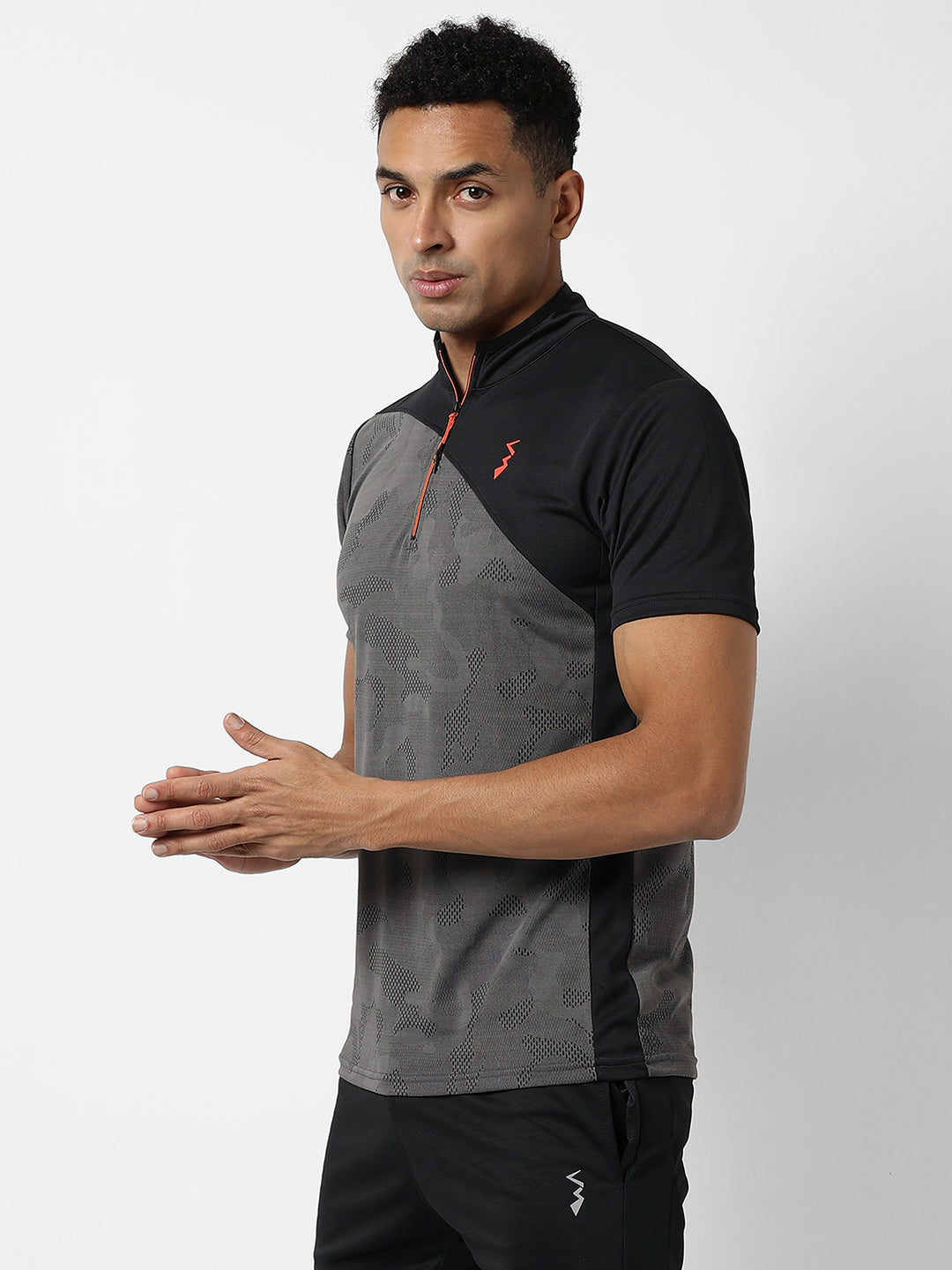 Contrast Camouflage Activewear T-Shirt