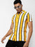 Yellow Striped Slim Fit Casual Shirt