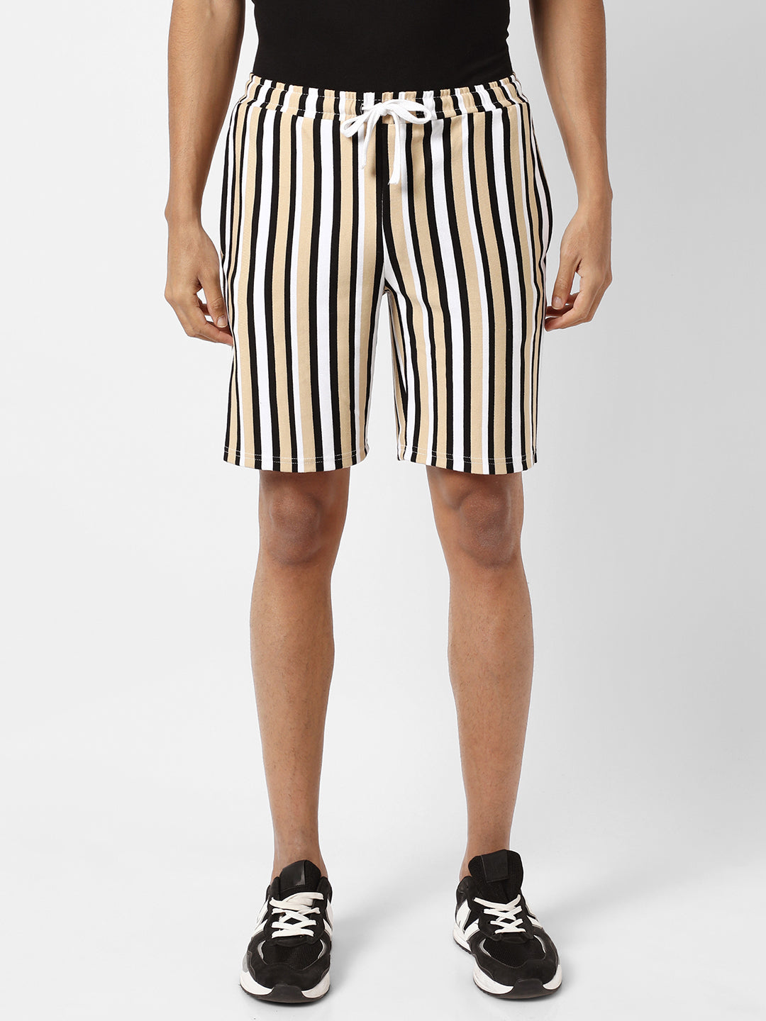 Barcode Striped Knit Shorts