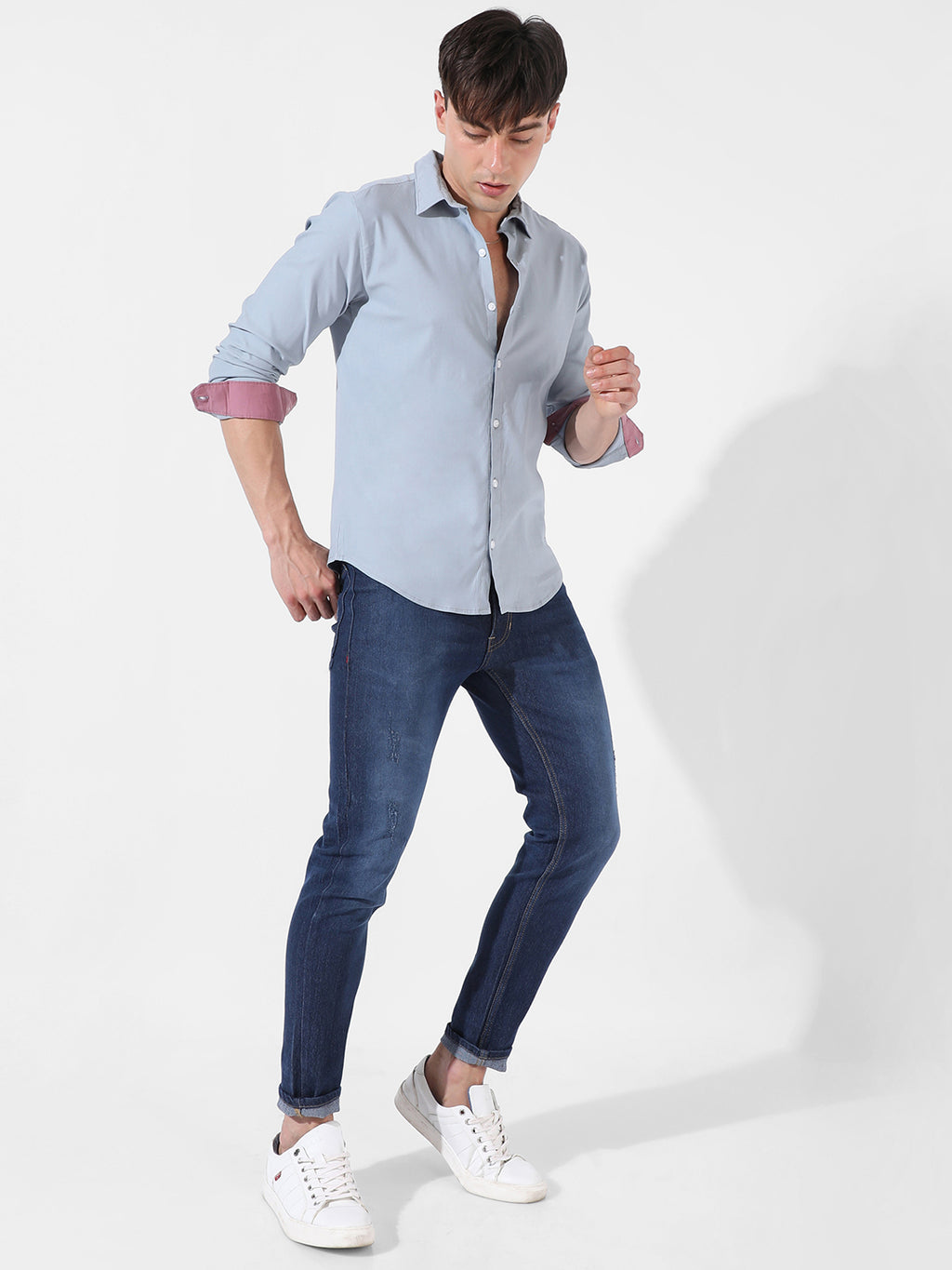 Blue Button Down Casual Shirt