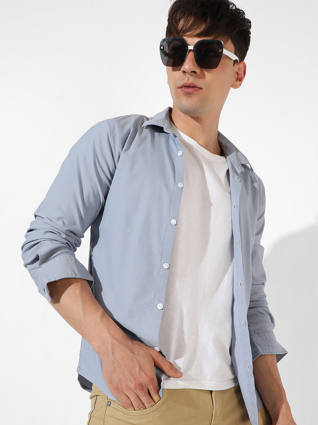 Solid Blue Oxford Shirt