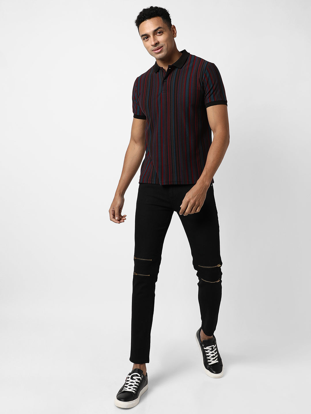 Candy Striped Polo T-Shirt